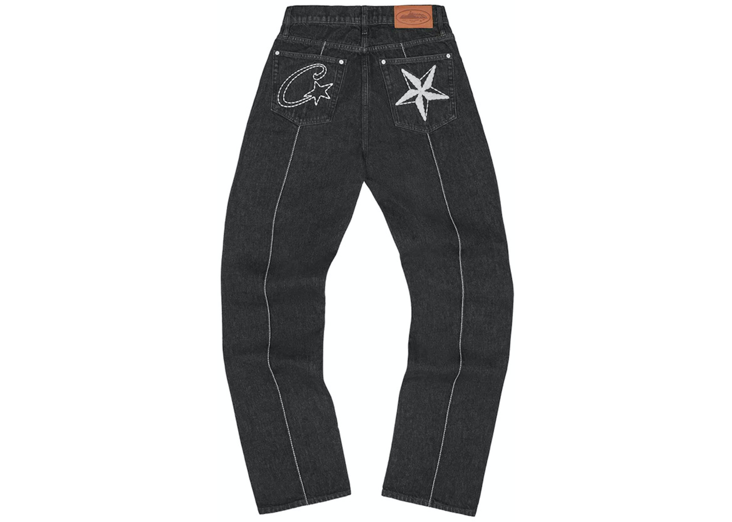 Corteiz C-Star Stitch-Down Jeans Black
