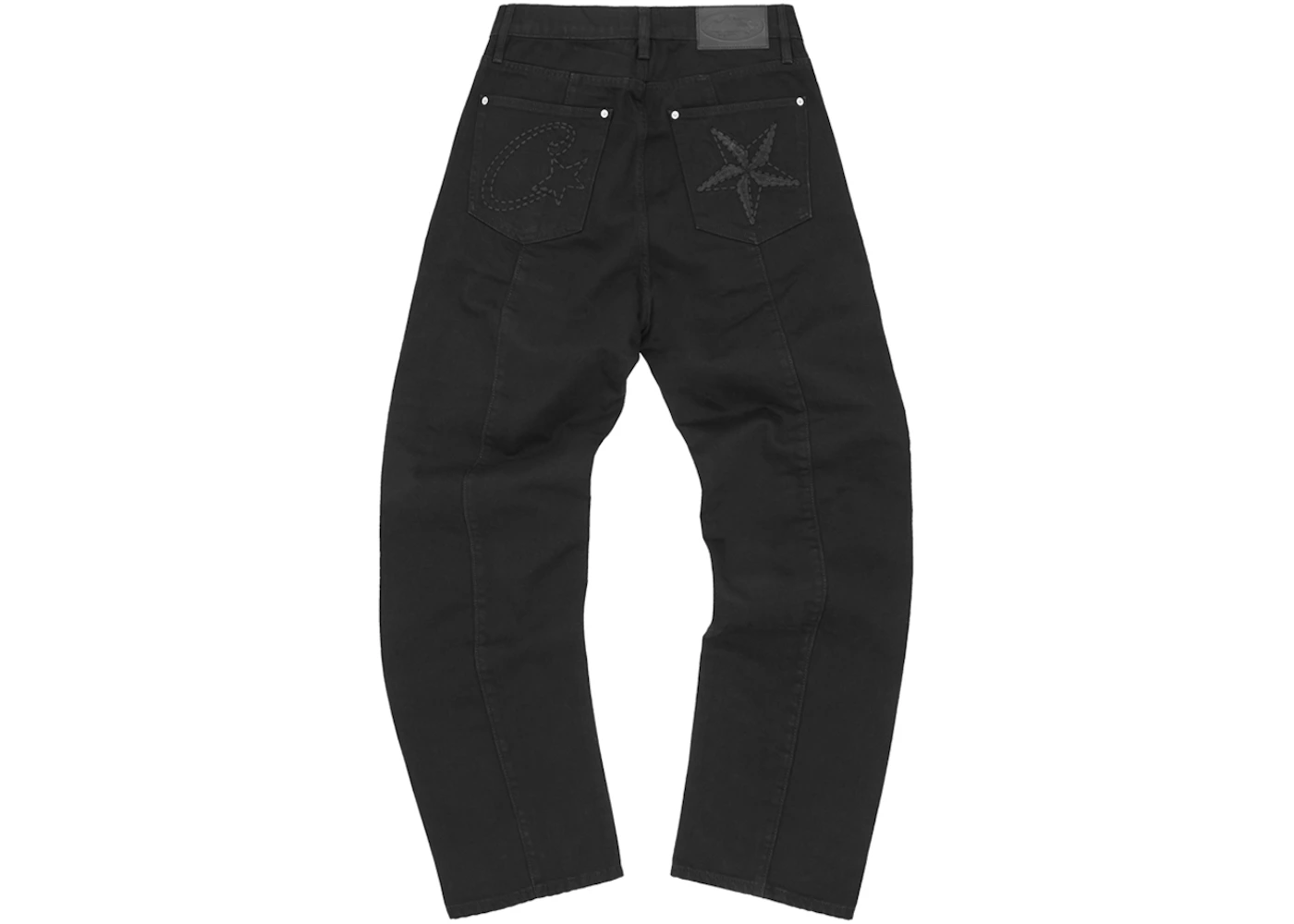 Corteiz C-Star Stitch-Down Jeans Triple Black Men's SS24 US