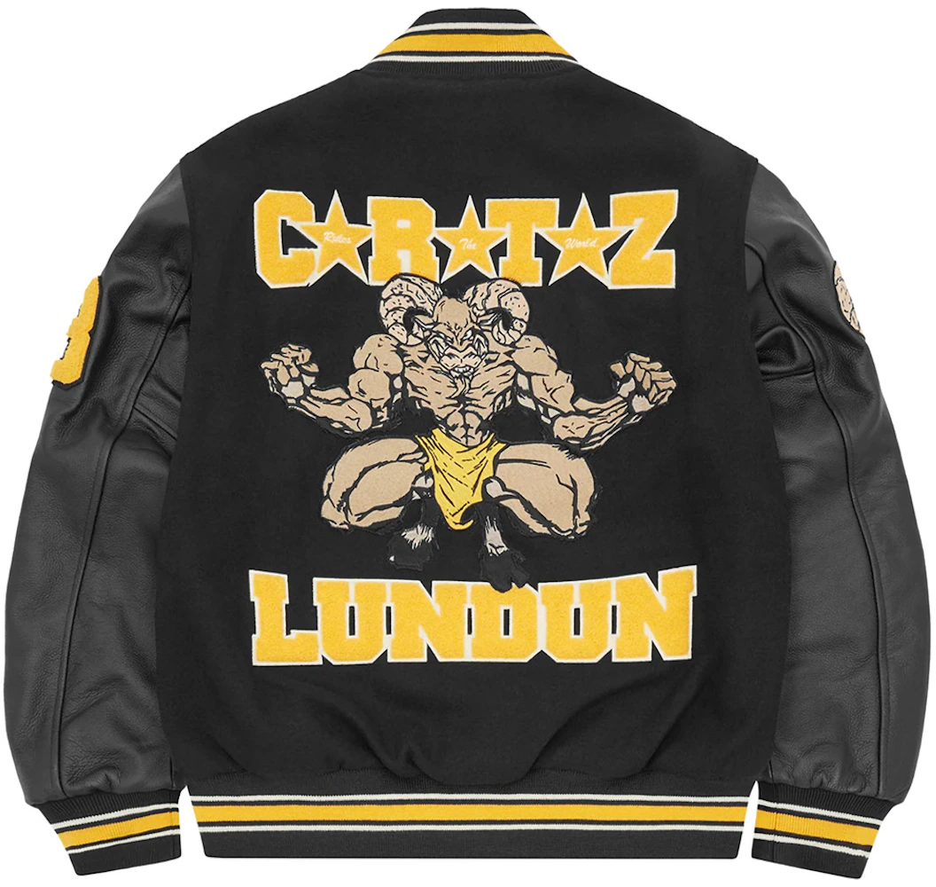 Corteiz CRTZ Goat Varsity Jacket Black Men's - FW23 - US