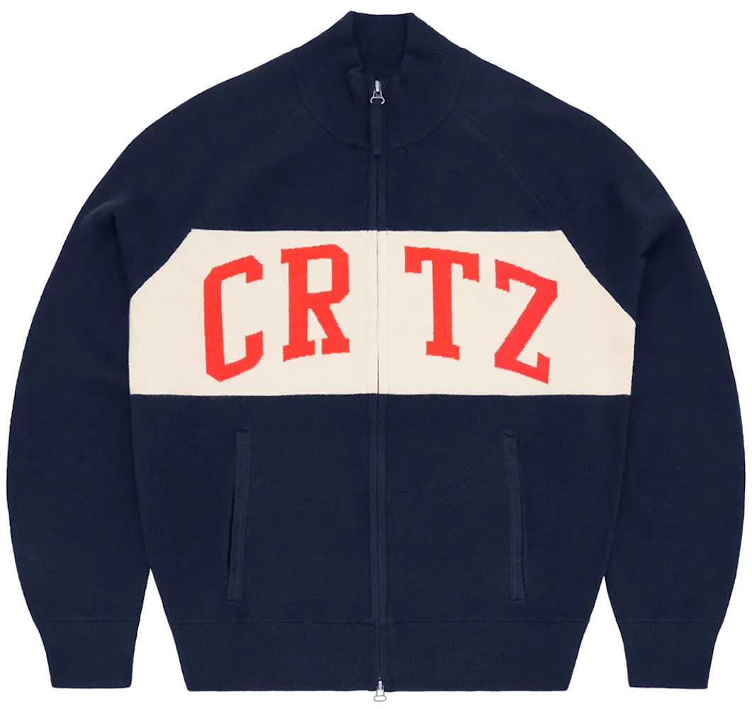 Corteiz CRTZ Knit Zip Up Navy Homme de la Collection - SS24 - FR