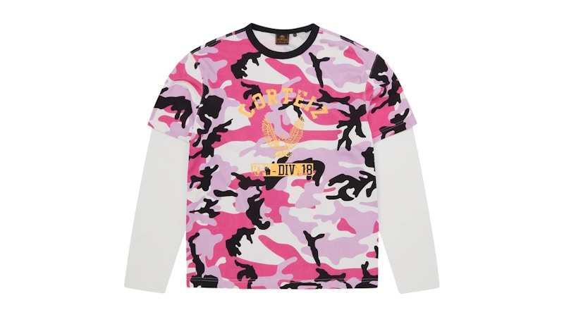 Corteiz Eagle Camo Thermal L/S Top Pink Men's - FW25 - US