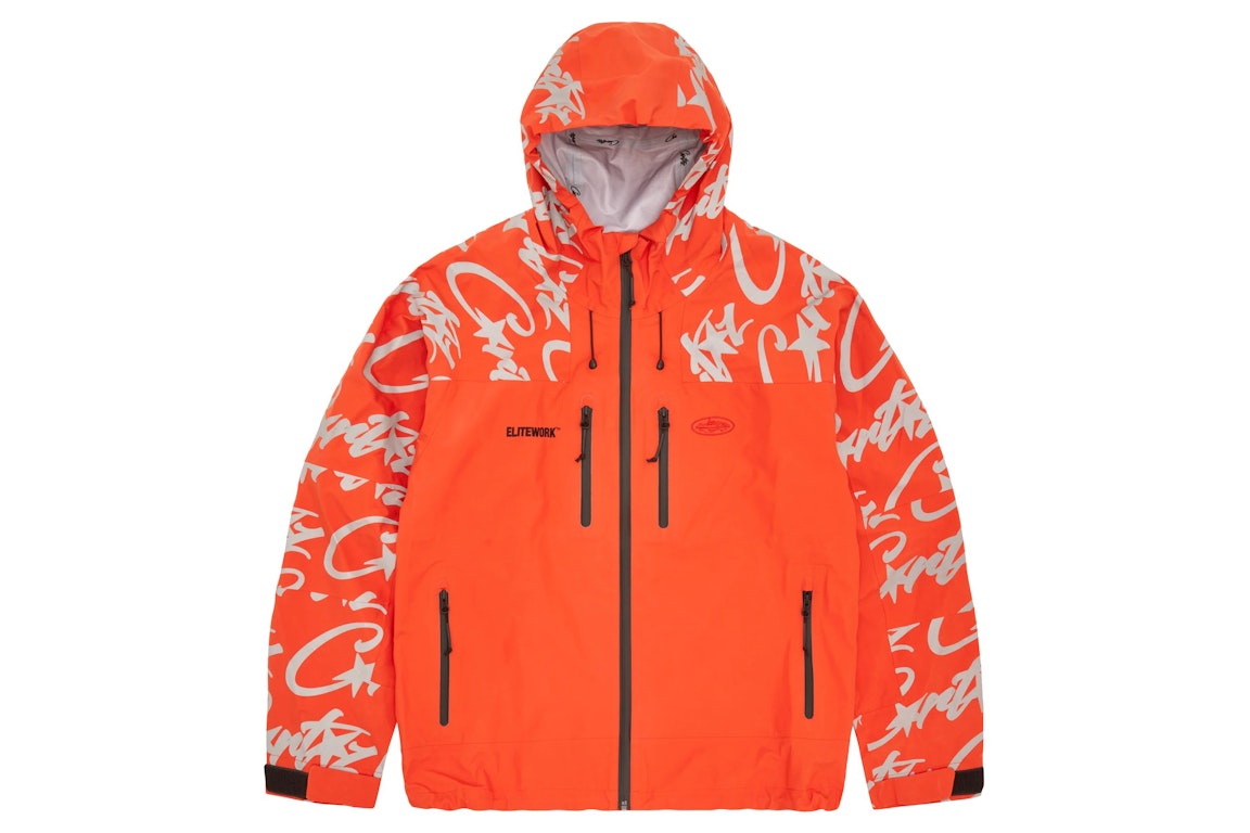 Pre-owned Corteiz Elitework Waterproof Shell Jacket Orange