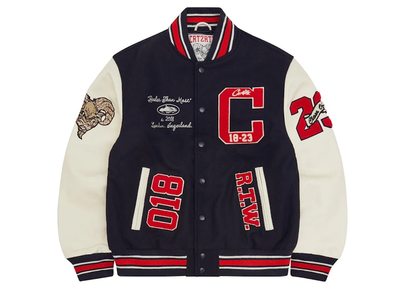 Corteiz Goat Varsity Jacket Navy Men's - FW23 - US