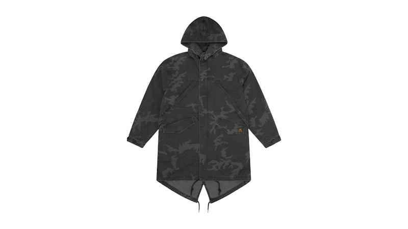 Corteiz Guerillaz Fishtail Parka Black Camo Men's - FW25 - US