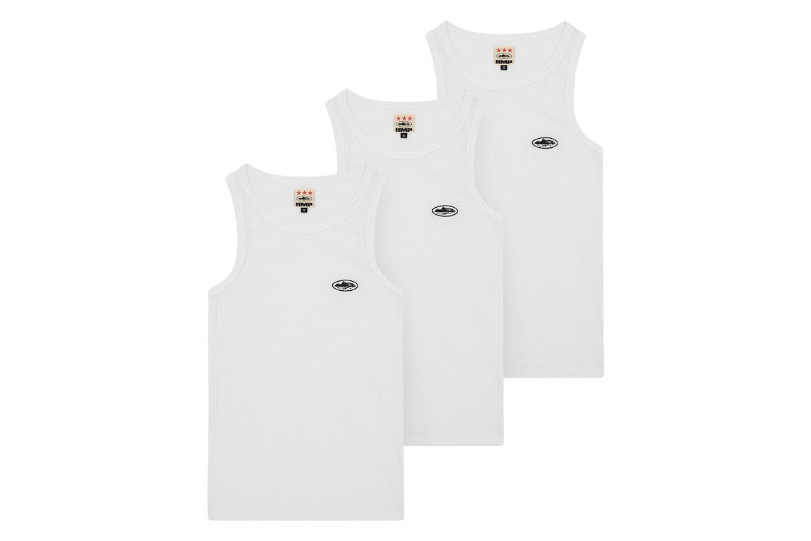 Pre-owned Corteiz Hmp Essentials Tank Top Tank Top (3 Pack) White