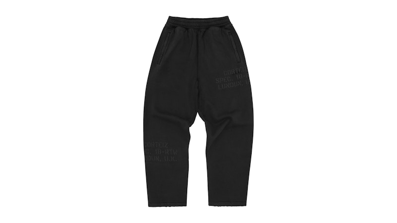 Corteiz HMP Stencil Open Hem Sweatpant Black Overdye Men's - FW25 - US