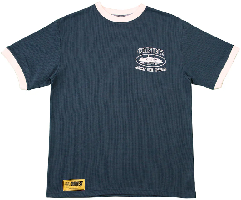 Corteiz Insignia Waffle Cuff T-shirt Navy Men's - SS22 - US