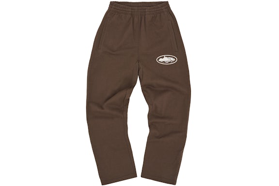 Corteiz Island Puff Print Open Hem Pant Brown