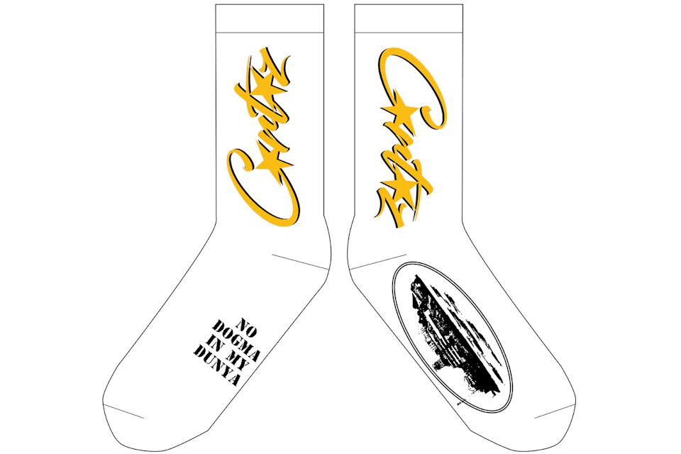 Corteiz Logo Socks White