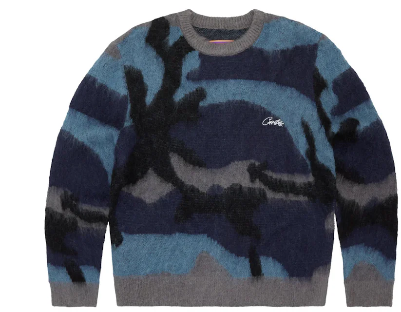 Corteiz Mohair Knit Sweater Ocean Camo Homme - FW23 - FR