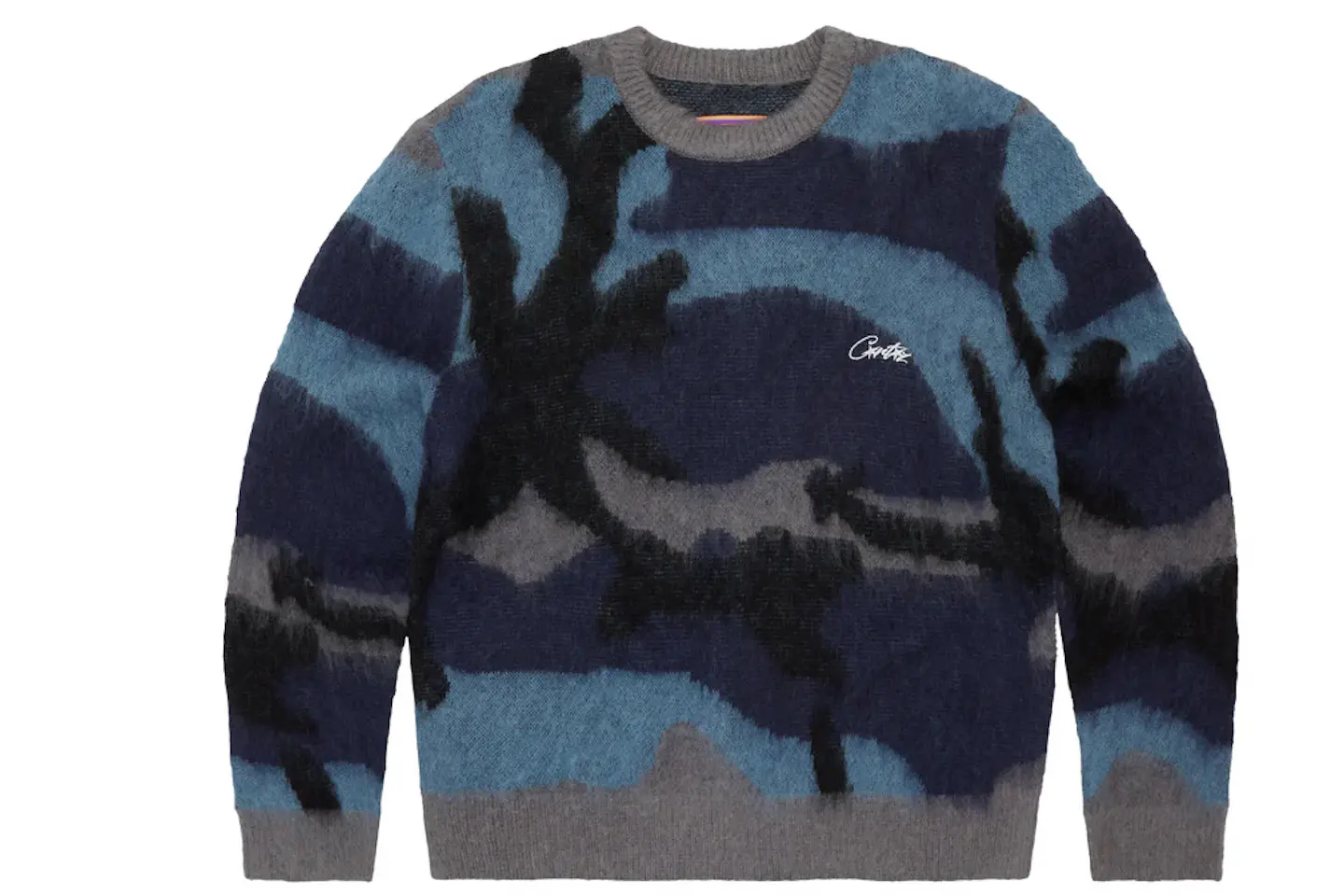 Corteiz Mohair Knit Sweater Ocean Camo Men's - FW23 - US