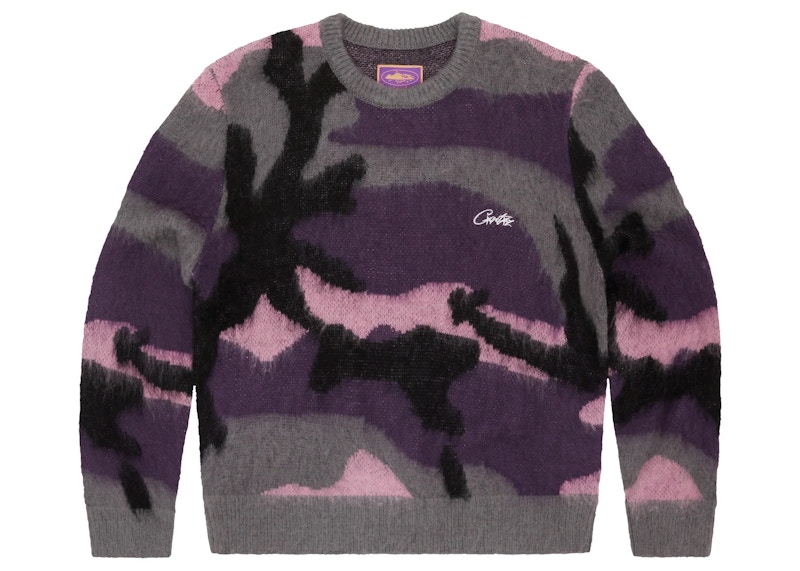 Corteiz Mohair Knit Sweater Sakura Camo Men's - FW23 - GB