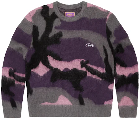 Corteiz Mohair Knit Sweater Sakura Camo Men's - FW23 - GB