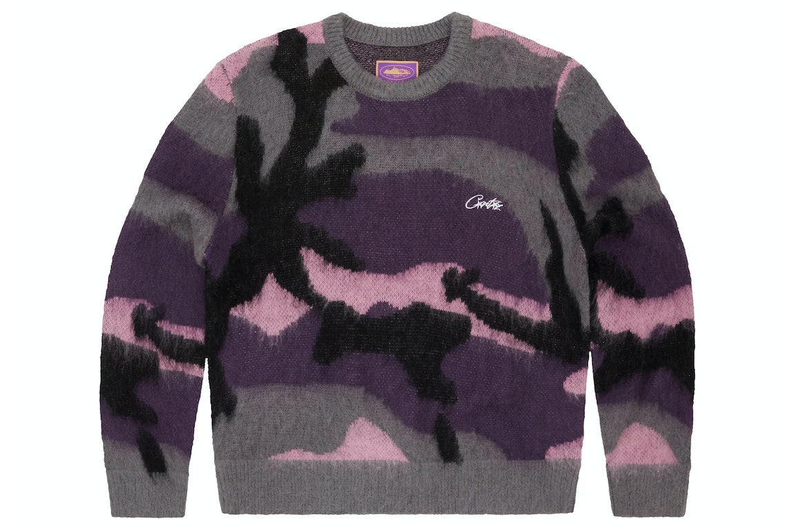 Pre-owned Corteiz Mohair Knit Sweater Sakura Camo