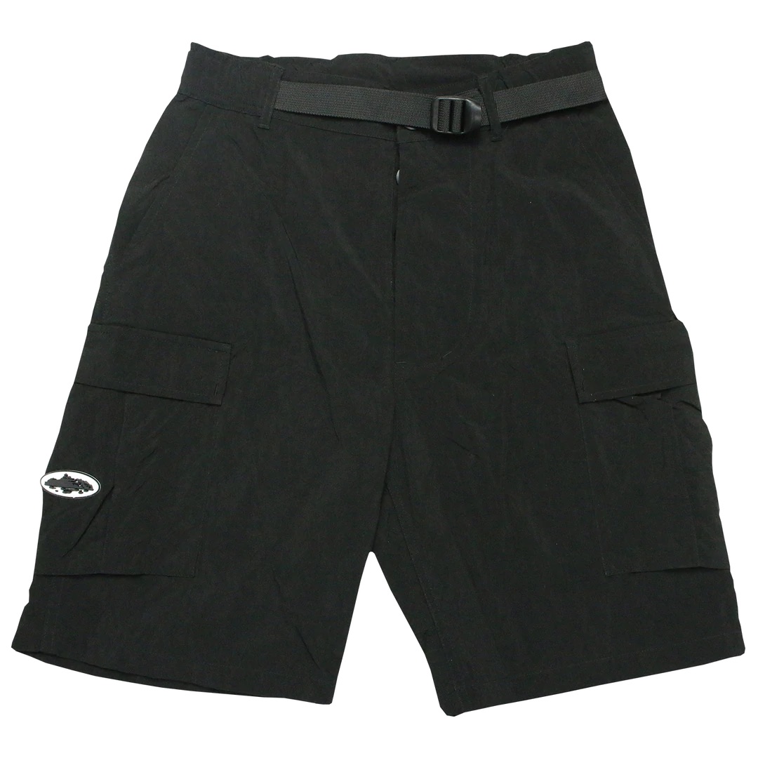 Corteiz Nylon Cargo Shorts Black Men's - US