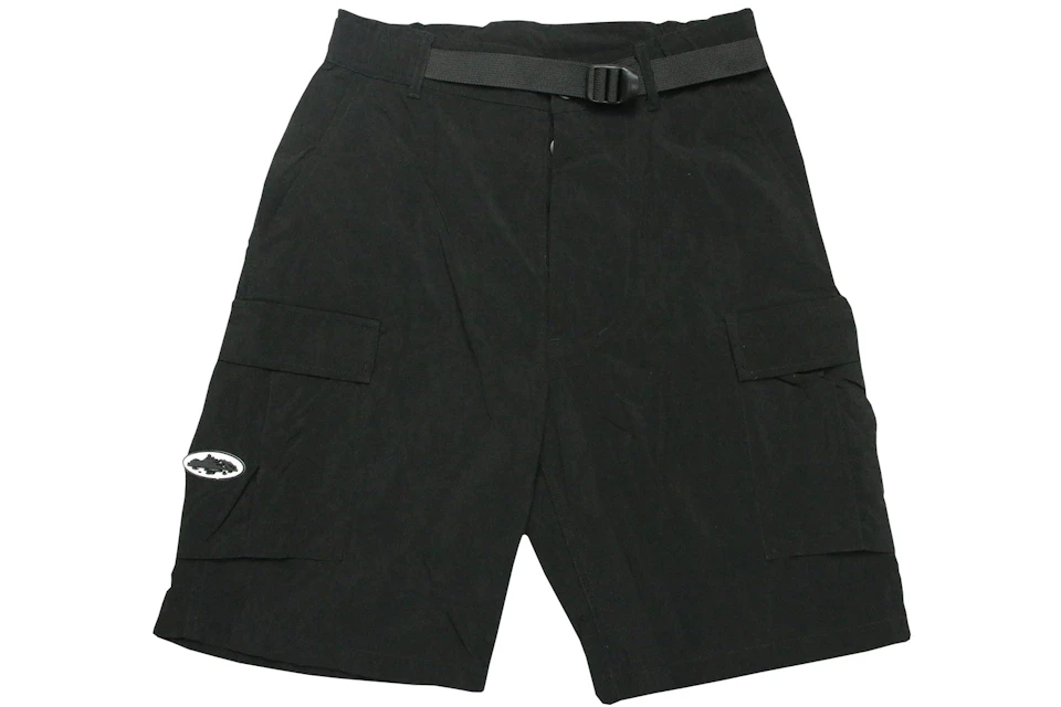 Corteiz Nylon Cargo Shorts Black