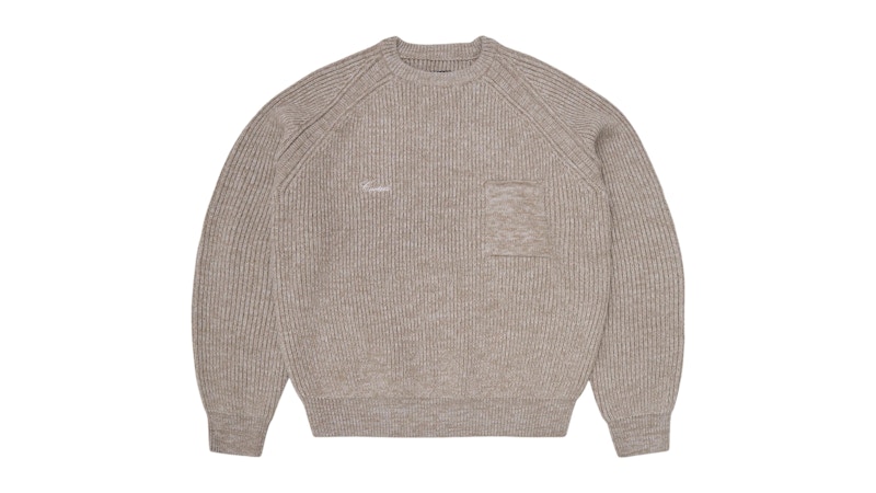 Corteiz Script Pocket Knit Sweater Oatmeal