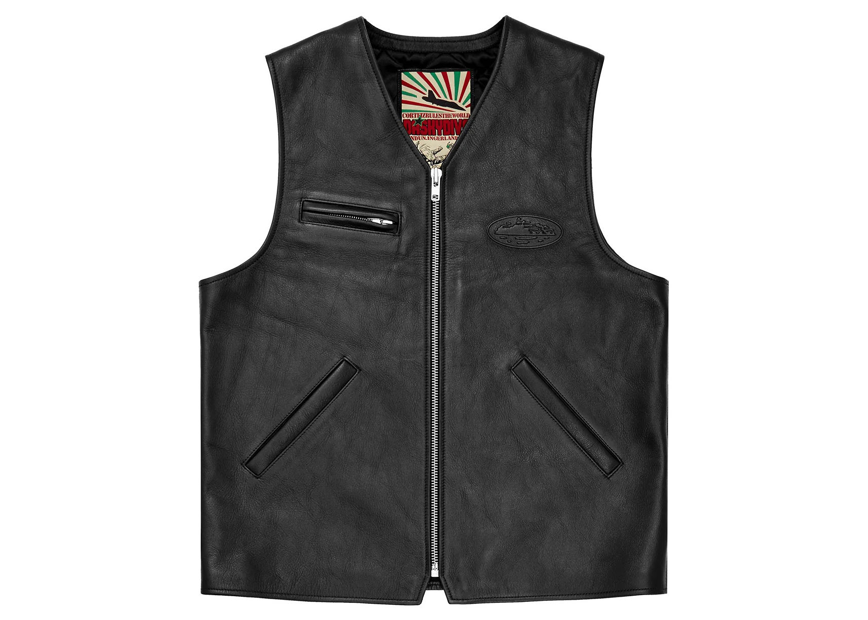 Supreme Dickies Leather Work Vest Black Men's - FW23 - GB
