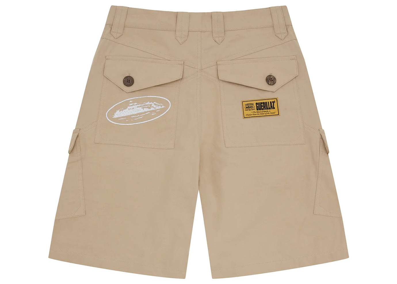 Beige Summer Short Cargo Pants Male Solid Color Plus Size Casual All Shorts  Fashionable Woven With Pockets 