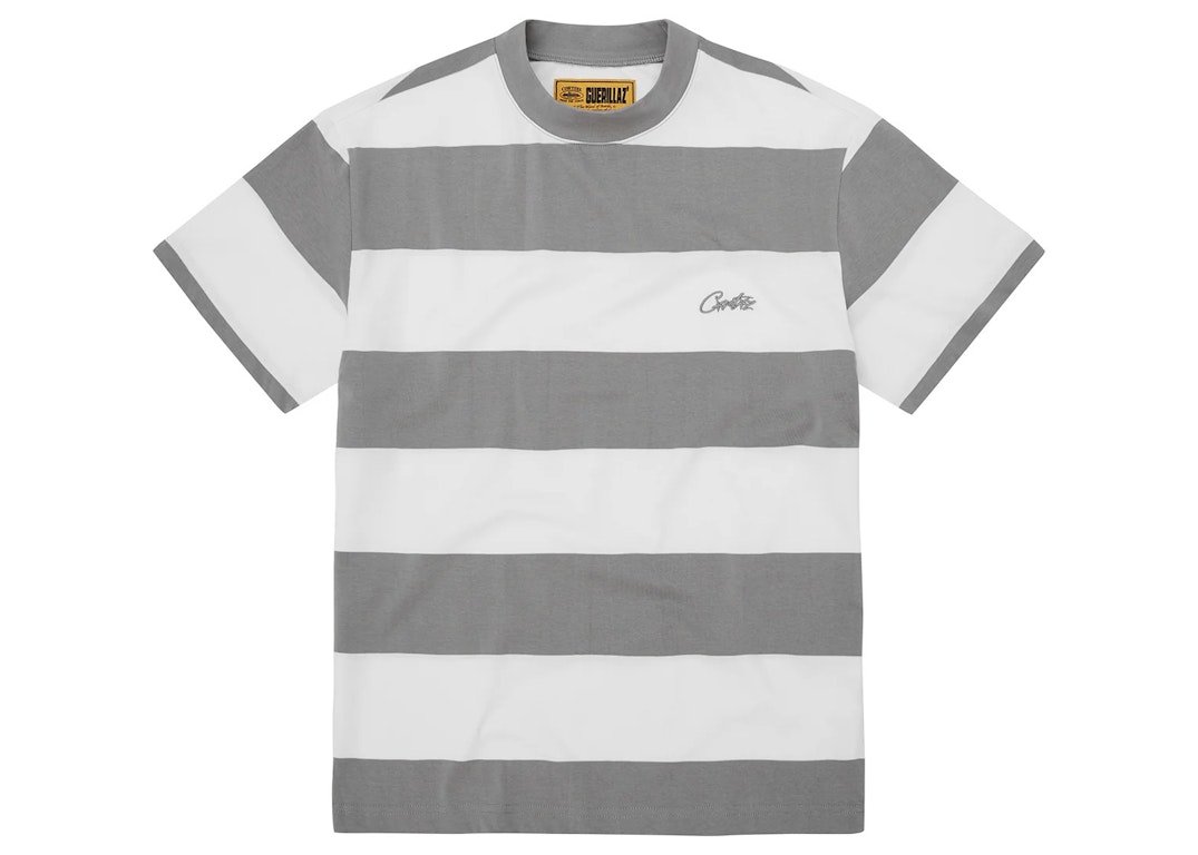 Pre-owned Corteiz Striped Tee Grey
