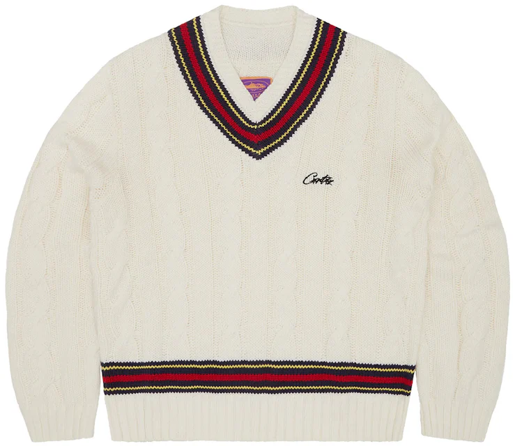 Corteiz Wimbledon Knit Sweater White Men's - FW23 - US