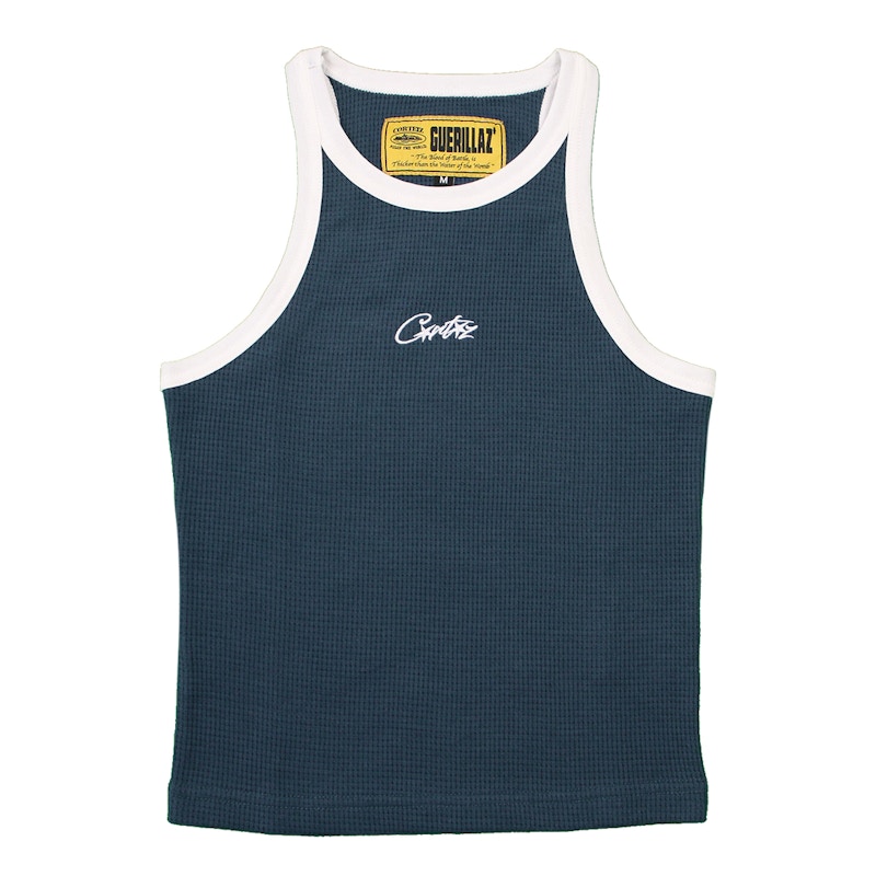 Corteiz Womens Allstarz Contrast Tank Top Navy SS22 TW