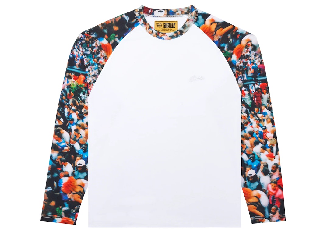 Pre-owned Corteiz World Cup Chaos Raglan Ls Tee White/multicolor