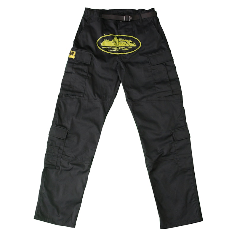 Corteiz Cargo Pants Black White