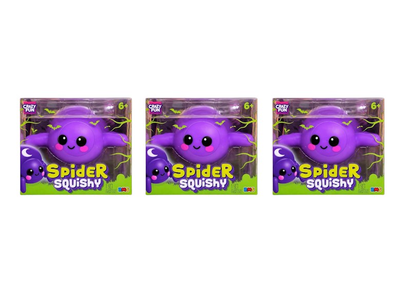Crazy Fun Spider Squishy Fidget Toy 3x Lot