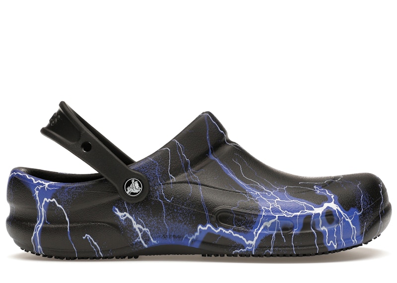 Pre-owned Crocs Men's Bistro Clog Sneakers In Black/lightning Bolts