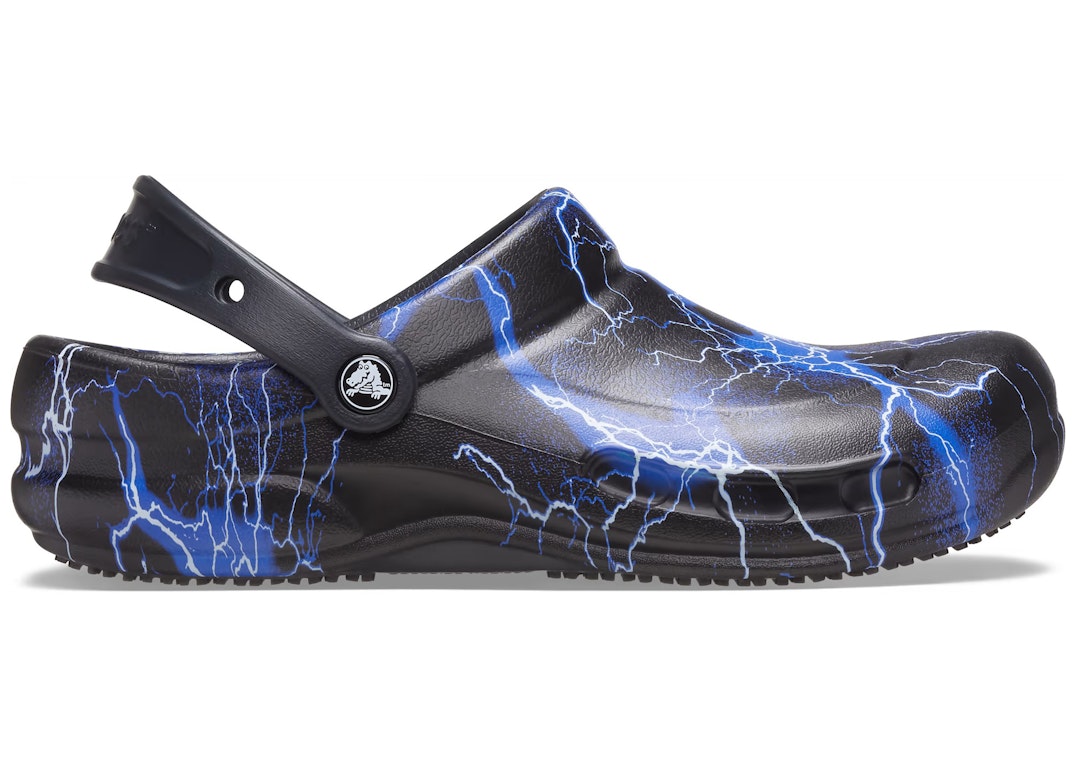 Pre-owned Crocs Bistro Clog Black Lightning Bolts In Black/lightning Bolts