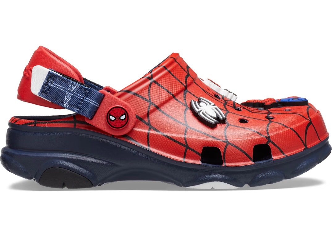 Pre-owned Crocs Classic All-terrain Clog Marvel Spider-man (kids) In Red/navy