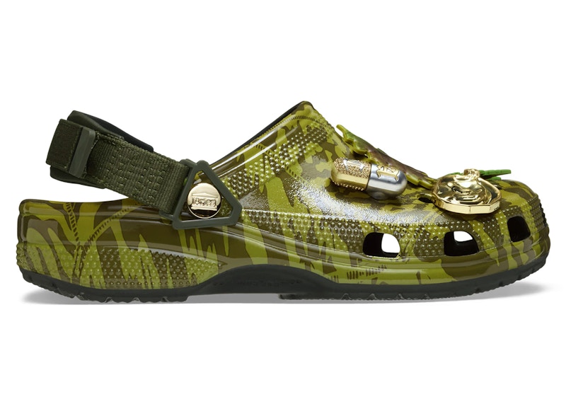 Pre-owned Crocs Men's Classic Clog Aries Arise Sneakers In Dark Algae