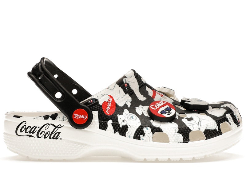 Pre-owned Crocs Men's  Classic Clog Coca Cola Polar Bear Sneakers In Black/white/red