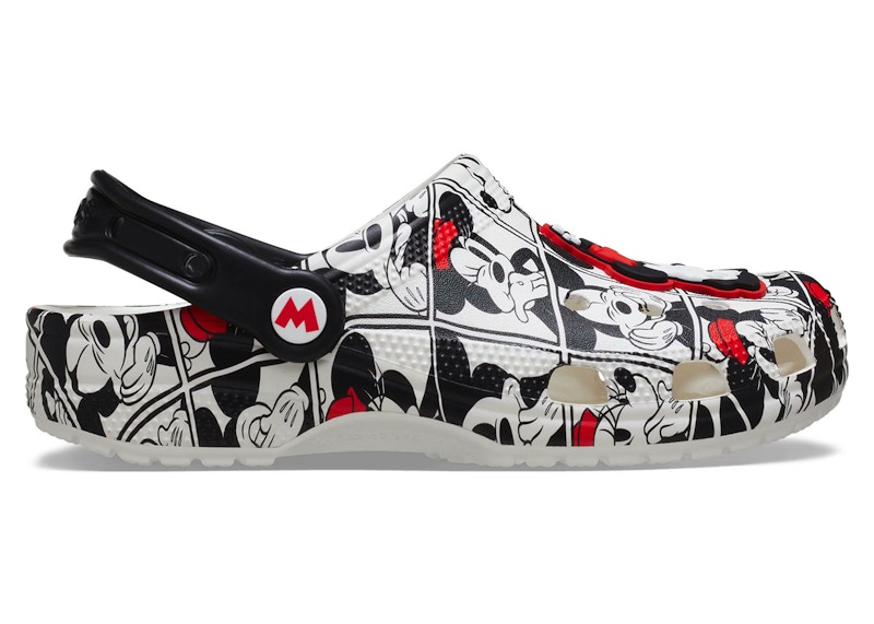 Pre-owned Crocs Men's Classic Clog Disney Mickey And Minnie Sneakers In Multi