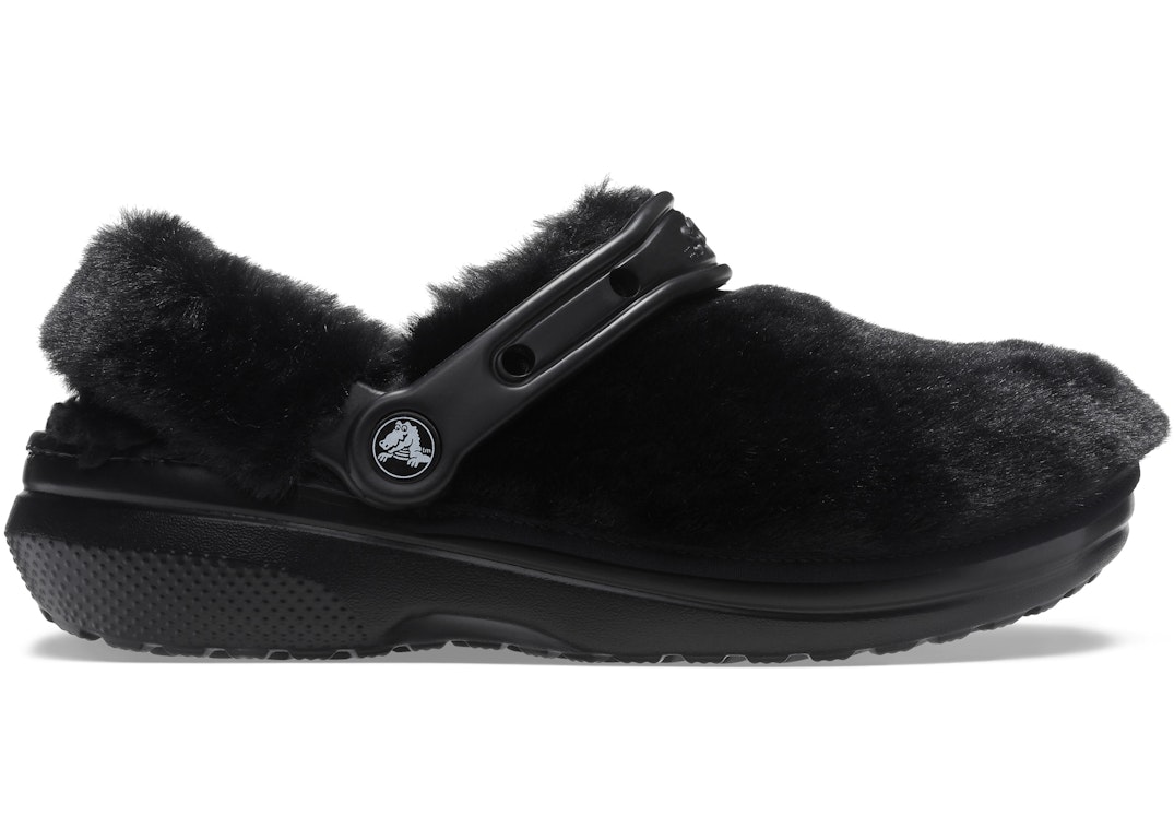 Pre-owned Crocs Classic Clog Fur Sure Black In Black/black