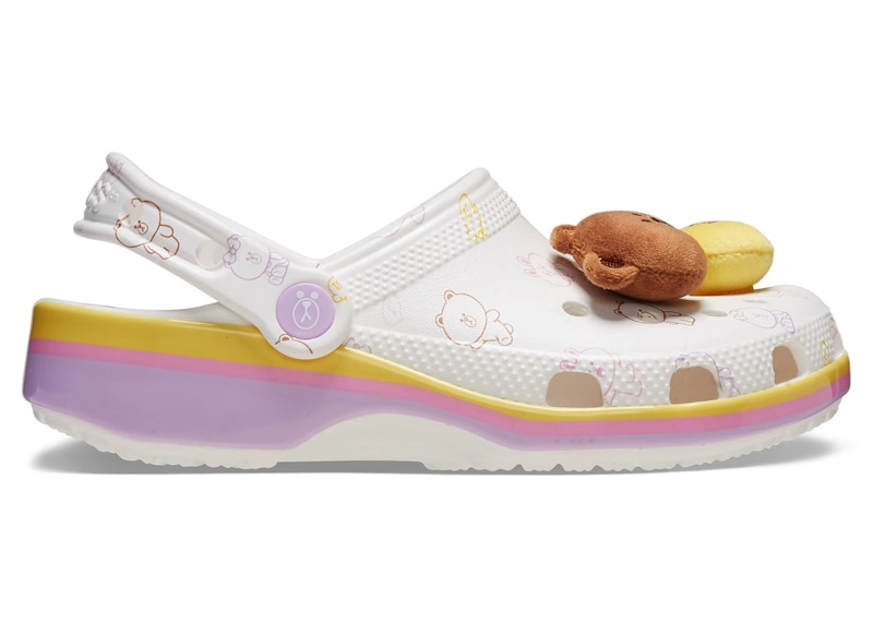 Pre-owned Crocs Classic Clog Line Friends Sneakers In White