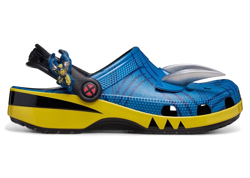 Pre-owned Crocs Men's Classic Clog Marvel Wolverine Sneakers In Navy Blue/yellow/black