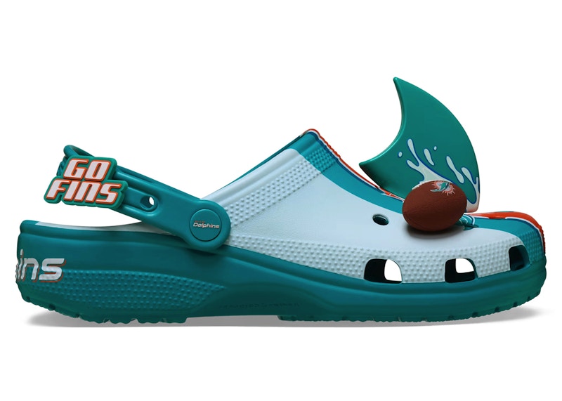 Pre-owned Crocs Men's  Classic Clog Nfl Miami Dolphins Sneakers In Multi