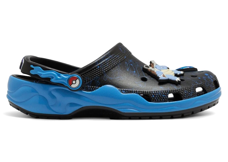 Pre-owned Crocs Men's Classic Clog Pokémon Charizard Vs. Blastoise Sneakers In Black/red/blue