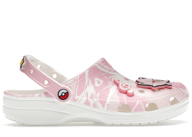 Pre-owned Crocs Men's  Classic Clog Pokémon Jigglypuff Sneakers In Pink White In Multi
