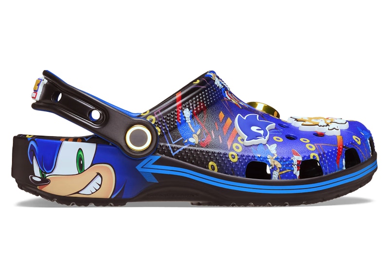 Pre-owned Crocs Classic Clog Sonic The Hedgehog Gotta Go Fast! (kids) Sneakers In Blue/black In Multi