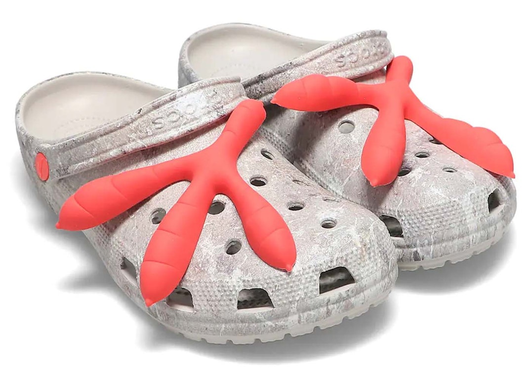 Pre-owned Crocs Classic Clog Staple Sidewalk Luxe In Grey/red