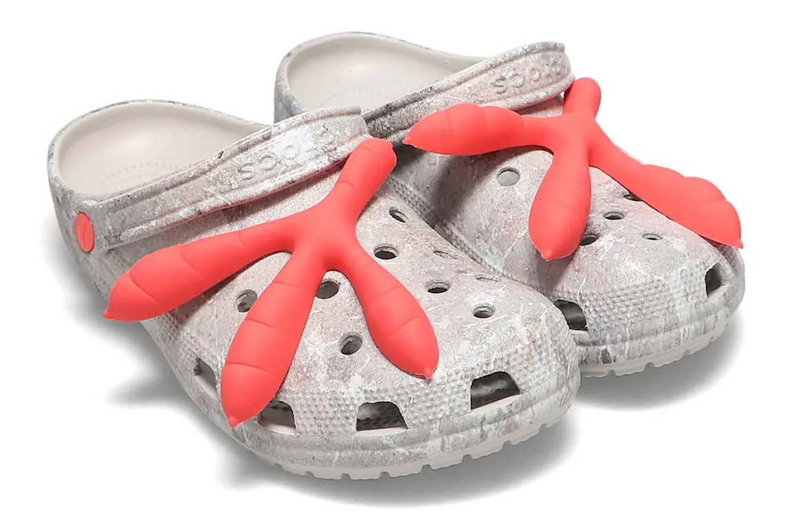 Pre-owned Crocs Classic Clog Staple Sidewalk Luxe In Grey/red