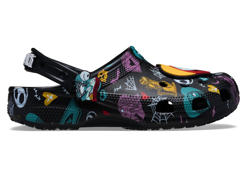 Pre-owned Crocs Men's Classic Clog The Nightmare Before Christmas Sally & Jack Sneakers In Black/orange In Multi