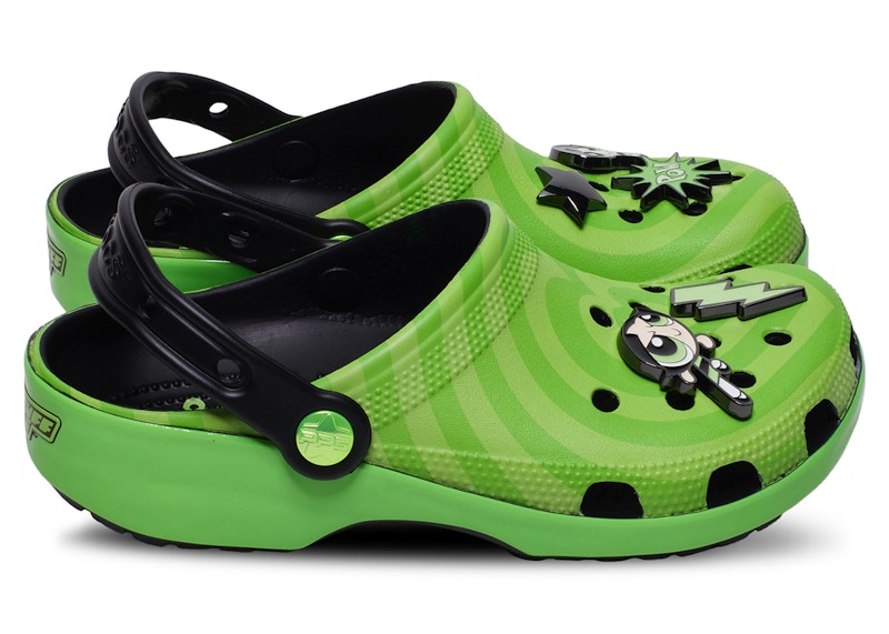 Pre-owned Crocs Men's Classic Clog The Powerpuff Girls Buttercup Sneakers In Green/black In Multi