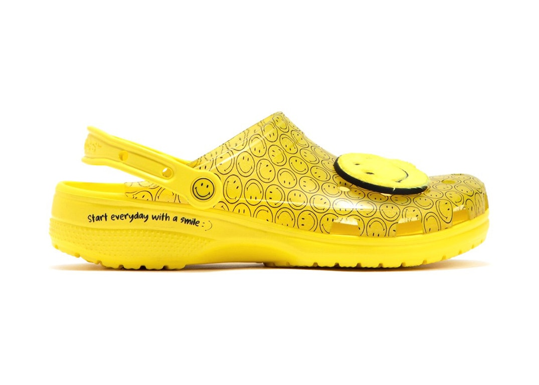 Pre-owned Crocs Classic Clog Translucent Smiley In Translucent/yellow