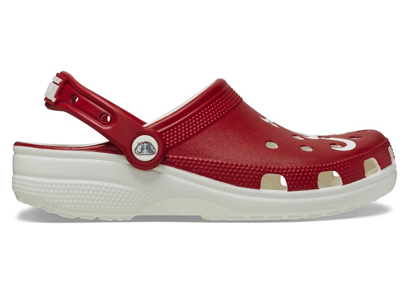 Pre-owned Crocs Men's  Classic Clog University Of Alabama Crimson Tide Sneakers In White