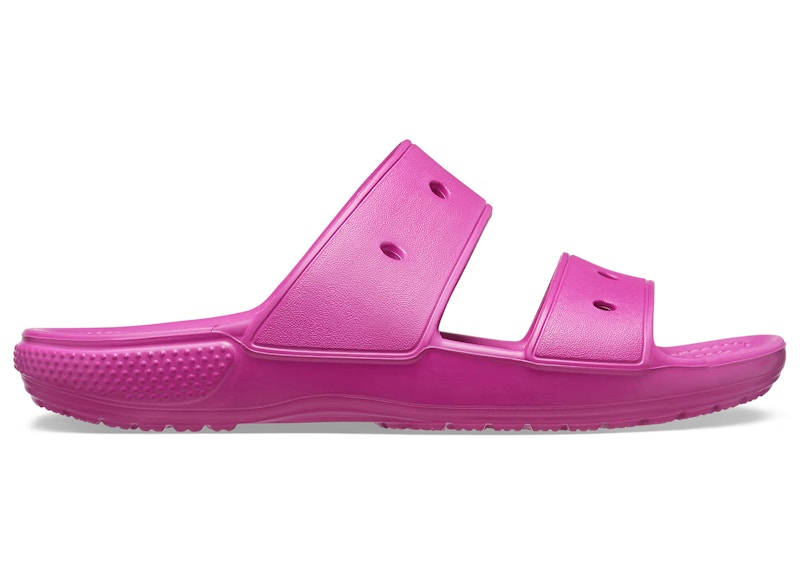 Crocs Classic Double Band Slide Sandals Fuchsia Fun
