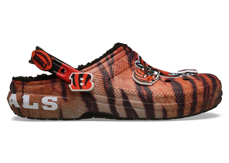 Pre-owned Crocs Men's Classic Lined Clog Nfl Cincinnati Bengals Sneakers In Multi